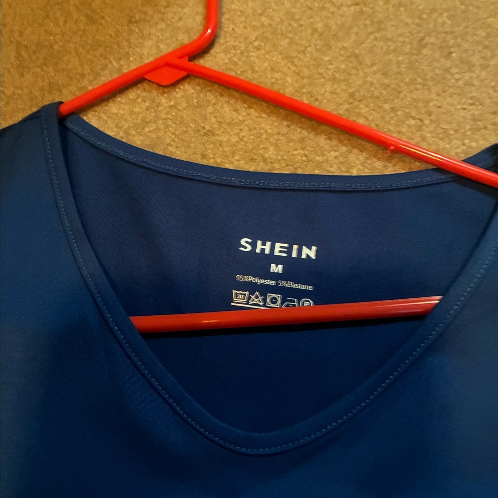 SHEIN Deep Blue Scoop Neck Top